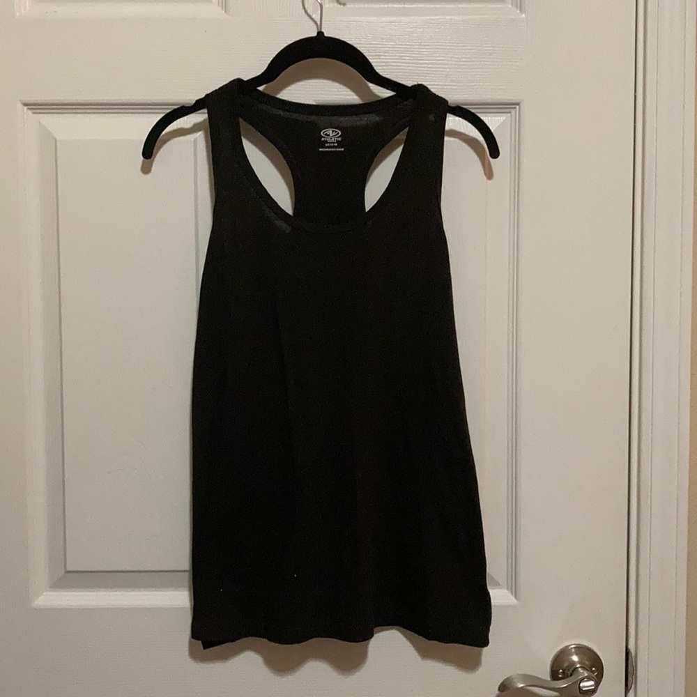 Athletic works black racerback tank size L
